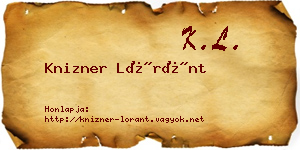 Knizner Lóránt névjegykártya