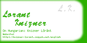 lorant knizner business card